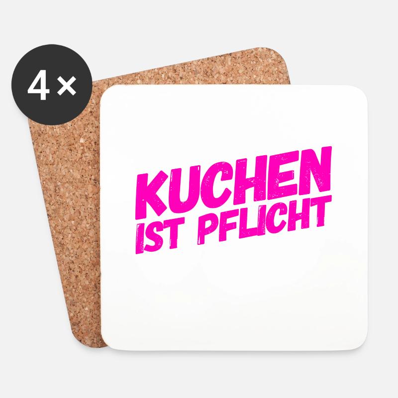 Kuchen muss sein - Untersetzer (4er-Set) - Weiß