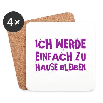 ich will nicht feiern gehen - Untersetzer (4er-Set) - Weiß - Vorne