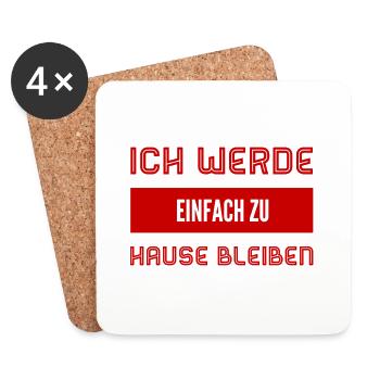 zu Hause bleiben - Untersetzer (4er-Set) - Weiß - Vorne