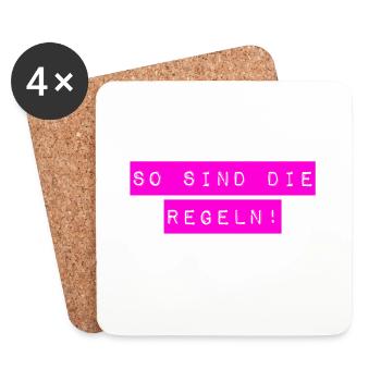 ich finde Regeln wichtig - Untersetzer (4er-Set) - Weiß - Vorne