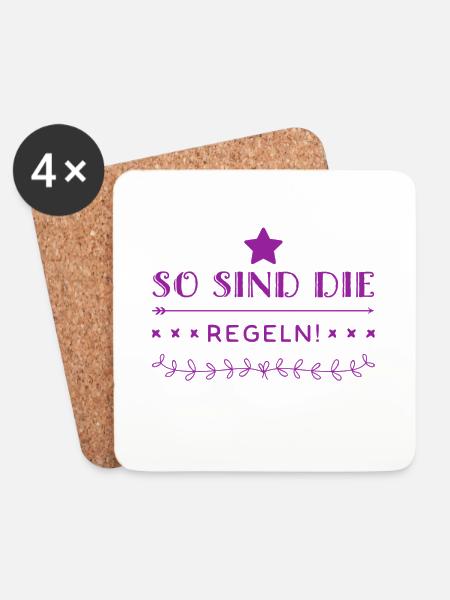 das sind die Regeln - Untersetzer (4er-Set) - Weiß