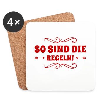 ich liebe Regeln - Untersetzer (4er-Set) - Weiß - Vorne