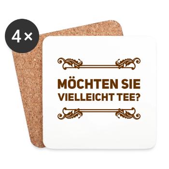 darf es Tee sein? - Untersetzer (4er-Set) - Weiß - Vorne