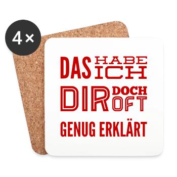 keine Lust mehr - Untersetzer (4er-Set) - Weiß - Vorne