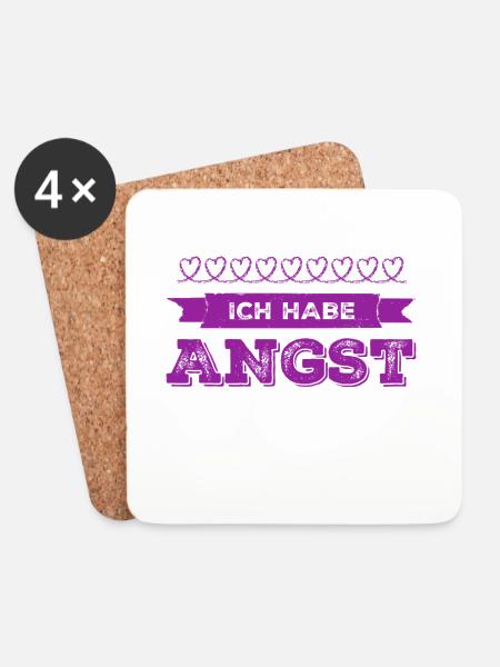so ängstlich - Untersetzer (4er-Set) - Weiß