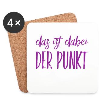 das ist dabei der Punkt - Untersetzer (4er-Set) - Weiß - Vorne
