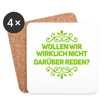 wer will reden? - Untersetzer (4er-Set) - Weiß - Vorne