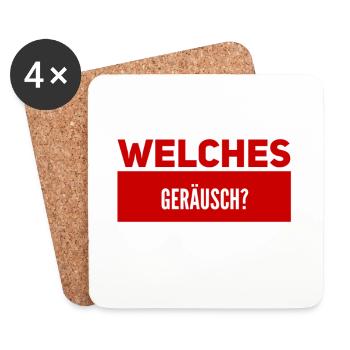 ist da ein Geräusch? - Untersetzer (4er-Set) - Weiß - Vorne
