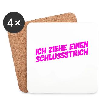 Zeit für einen Schlussstrich - Untersetzer (4er-Set) - Weiß - Vorne
