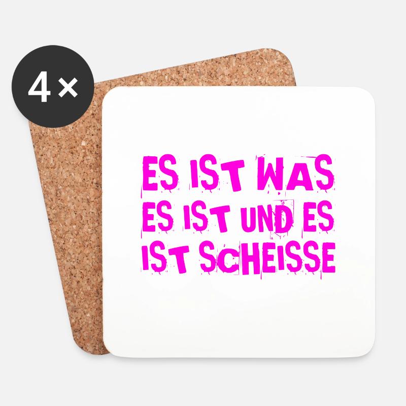 schlechte Laune - Untersetzer (4er-Set) - Weiß