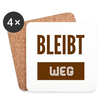 bitte halten sie Abstand - Untersetzer (4er-Set) - Weiß - Vorne