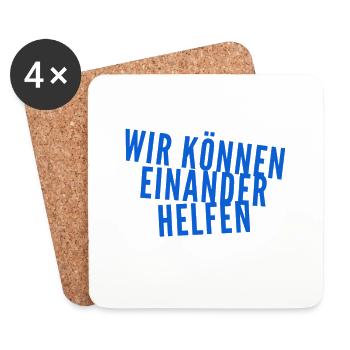 gegenseitige Hilfe - Untersetzer (4er-Set) - Weiß - Vorne