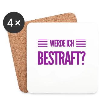 bekomme ich jetzt eine Strafe? - Untersetzer (4er-Set) - Weiß - Vorne