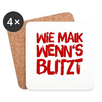 wie Maik wenn's blitzt - Untersetzer (4er-Set) - Weiß - Vorne