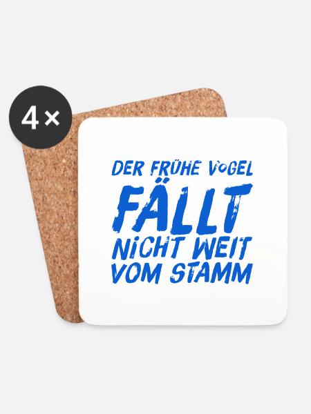 der frühe Vogel - Untersetzer (4er-Set) - Weiß