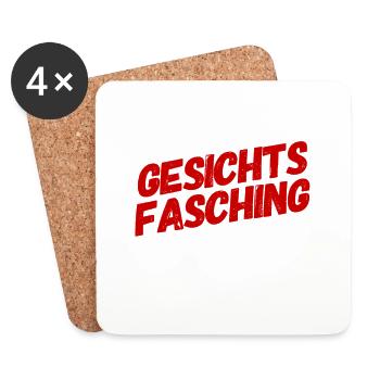 ich steh auf Gesichtsfasching - Untersetzer (4er-Set) - Weiß - Vorne