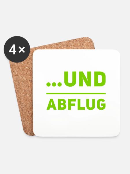 und Abflug - Untersetzer (4er-Set) - Weiß