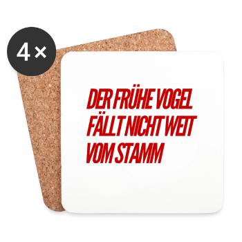 über Vögel und Stämme - Untersetzer (4er-Set) - Weiß - Vorne