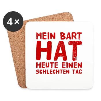 mein Bart - Untersetzer (4er-Set) - Weiß - Vorne