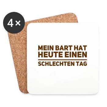 der Bart spielt verrückt - Untersetzer (4er-Set) - Weiß - Vorne