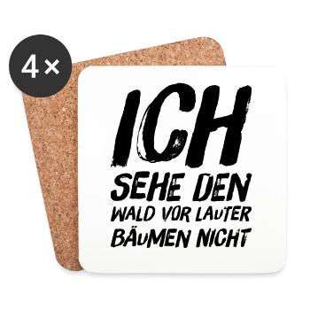 vor dir steht ein blindes Huhn - Untersetzer (4er-Set) - Weiß - Vorne