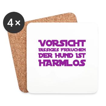 der Hund macht nix - Untersetzer (4er-Set) - Weiß - Vorne