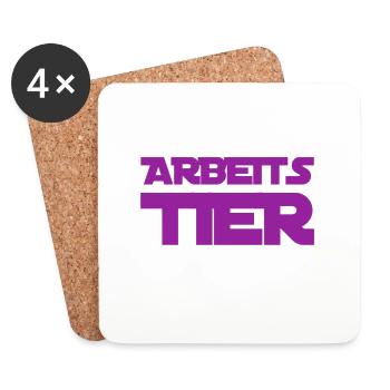 vor dir steht ein Arbeitstier - Untersetzer (4er-Set) - Weiß - Vorne