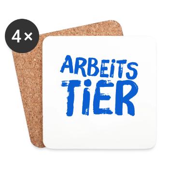 arbeiten geht immer - Untersetzer (4er-Set) - Weiß - Vorne