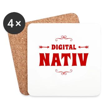 digital Nativ - Untersetzer (4er-Set) - Weiß - Vorne