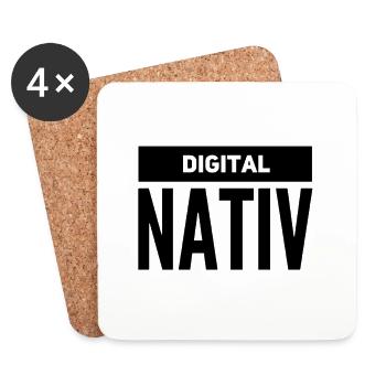 ich lebe digital - Untersetzer (4er-Set) - Weiß - Vorne