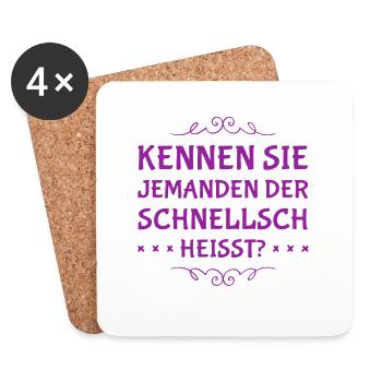 wie kann man nur Schnellsch heißen? - Untersetzer (4er-Set) - Weiß - Vorne
