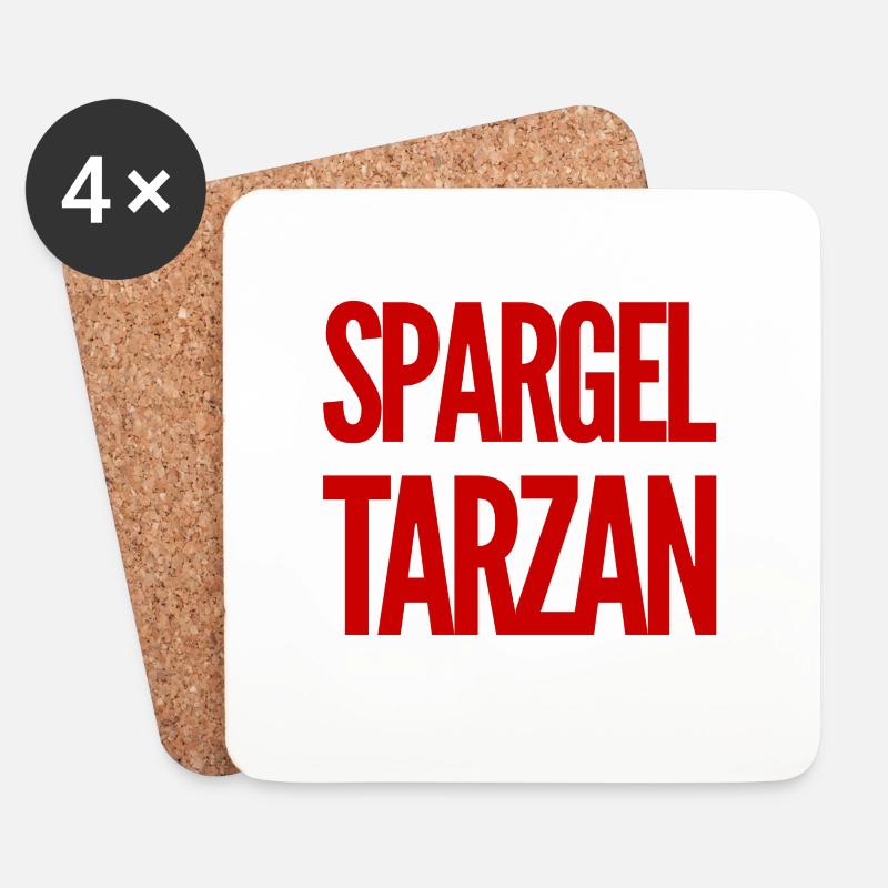 ich bin ein Spargeltarzan - Untersetzer (4er-Set) - Weiß