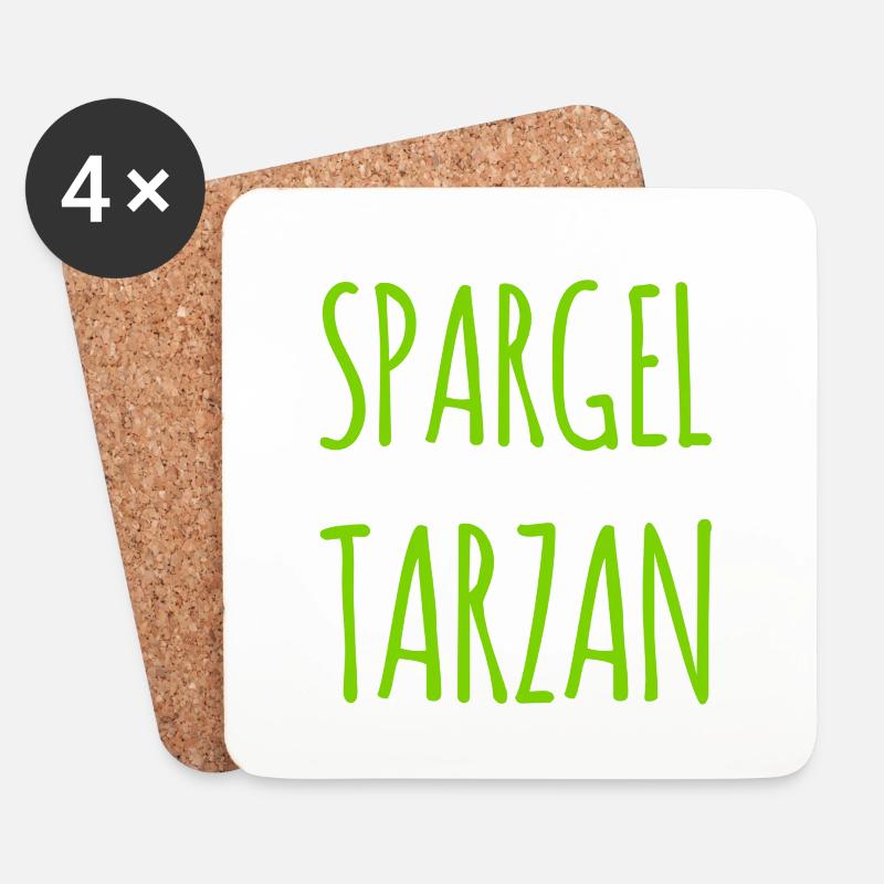 Spargeltarzan - Untersetzer (4er-Set) - Weiß