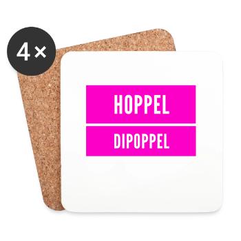 hoppel dipoppel ist genial - Untersetzer (4er-Set) - Weiß - Vorne