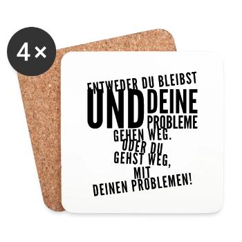 rennst du weg? - Untersetzer (4er-Set) - Weiß - Vorne