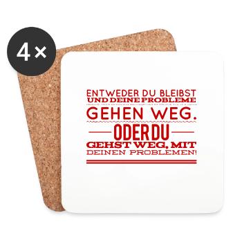 lauf nicht weg - Untersetzer (4er-Set) - Weiß - Vorne