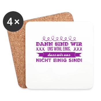 Einigkeit - Untersetzer (4er-Set) - Weiß - Vorne