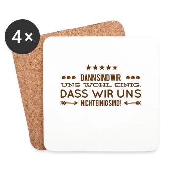 wir können uns nicht einigen - Untersetzer (4er-Set) - Weiß - Vorne