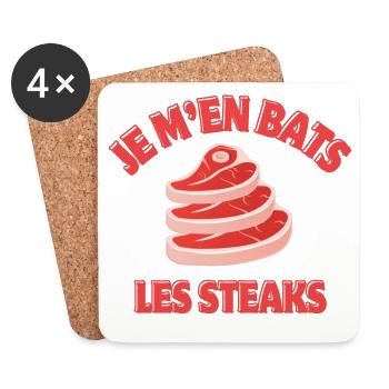 je m'en fiche, je m'en fou, rien à battre - Dessous de verre (lot de 4) - blanc - Devant