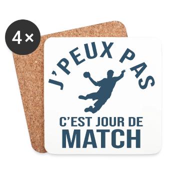handball je peux pas c est match de hand - Dessous de verre (lot de 4) - blanc - Devant