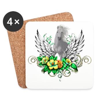 Bienvenue dans le monde magique de la Licorne - Dessous de verre (lot de 4) - blanc - Devant