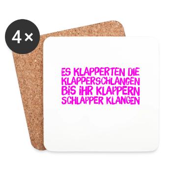 Zungenbrecher sind großartig - Untersetzer (4er-Set) - Weiß - Vorne