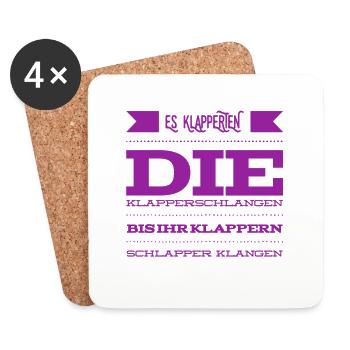 ich steh auf Zungenbrecher - Untersetzer (4er-Set) - Weiß - Vorne