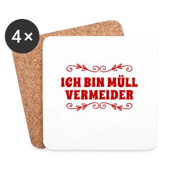Müllvermeidung ist mein Ding - Untersetzer (4er-Set) - Weiß - Vorne