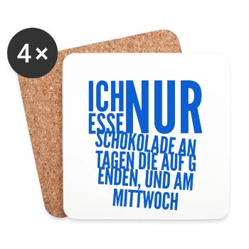 Schokolade ist mein Ding - Untersetzer (4er-Set) - Weiß - Vorne