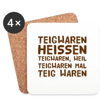 ich liebe Teigwaren - Untersetzer (4er-Set) - Weiß - Vorne