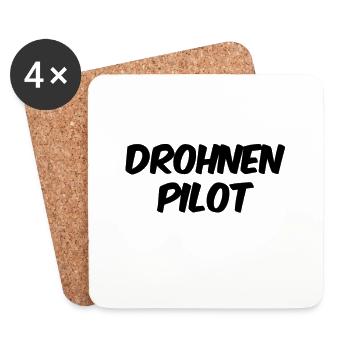 Drohnen gehen immer - Untersetzer (4er-Set) - Weiß - Vorne
