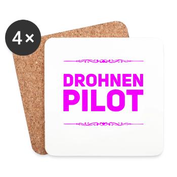 ich liebe Drohnen - Untersetzer (4er-Set) - Weiß - Vorne