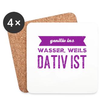 weils Dativ ist - Untersetzer (4er-Set) - Weiß - Vorne