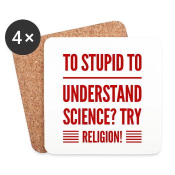 La religion, c’est plus facile - Dessous de verre (lot de 4) - blanc - Devant